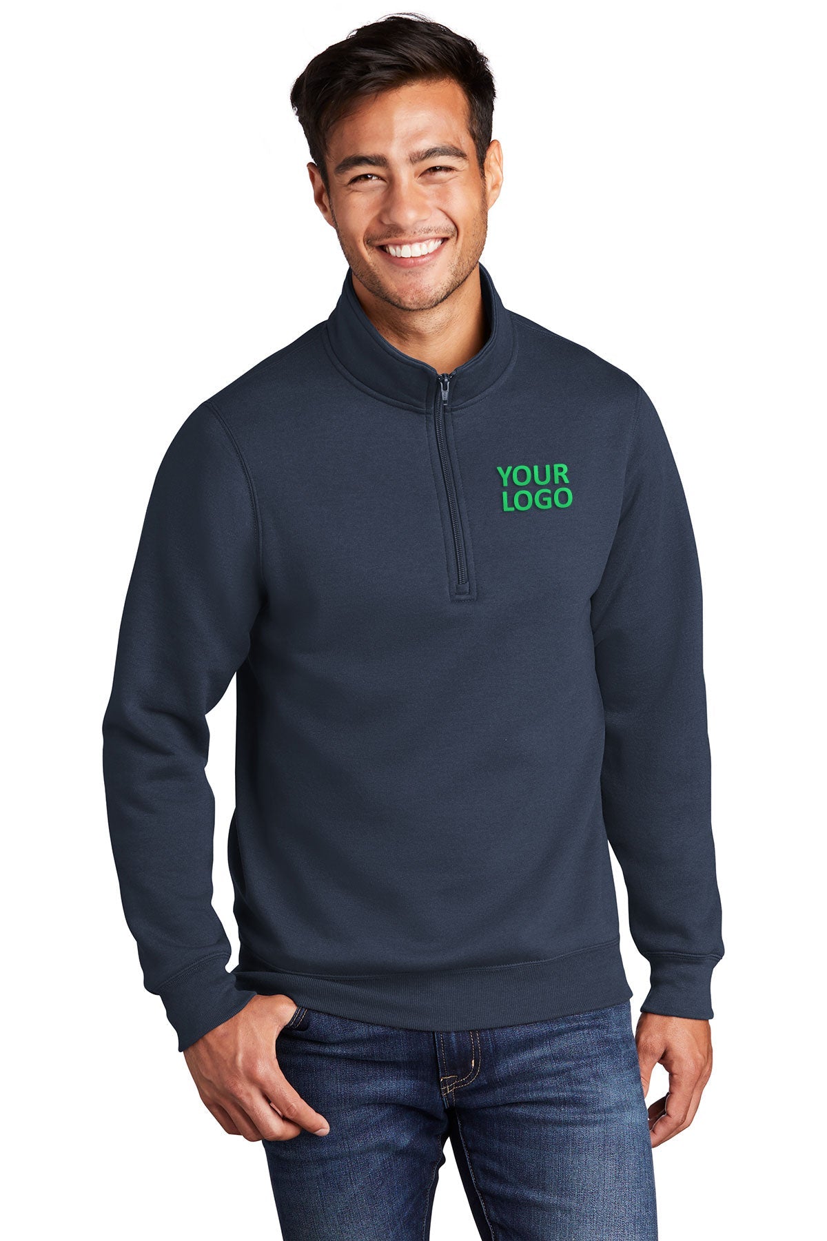 Port & Company Core Fleece Branded Quarter Zips, Navy [Skurka Aerospace, Inc.]