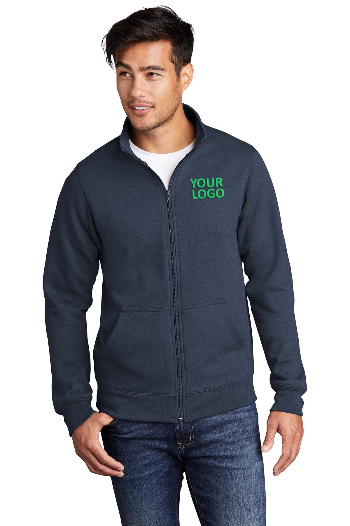 Port & Company Core Fleece Cadet Full-Zip Sweatshirt PC78FZ Navy