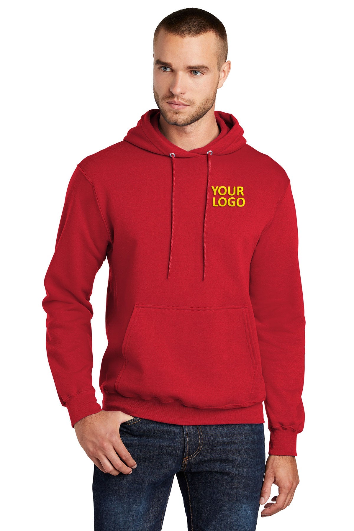 Port & Company Tall Core Fleece Pullover Hooded Sweatshirt PC78HT Red