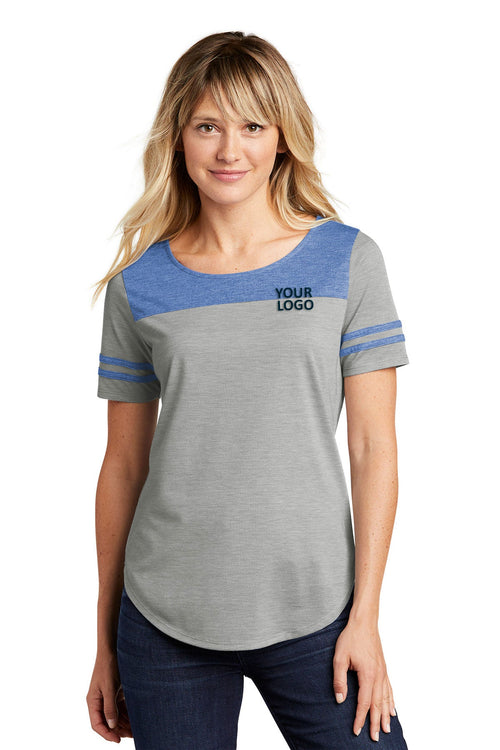 Sport-Tek PosiCharge Tri-Blend Branded Wicking Draft Tee's, TRUE Royal/Dark Grey Heather