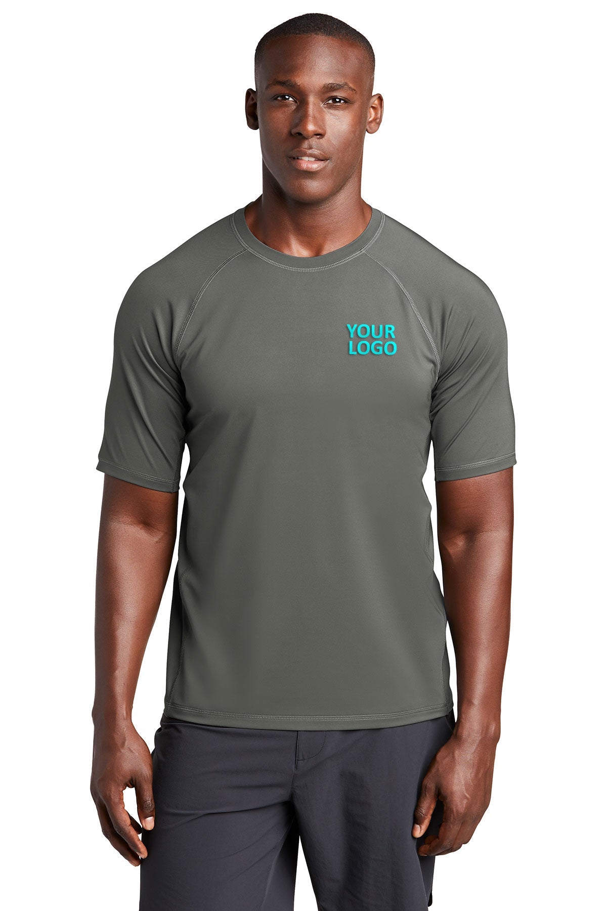 Sport-Tek Dark Smoke Grey ST470 custom embroidered polo shirts