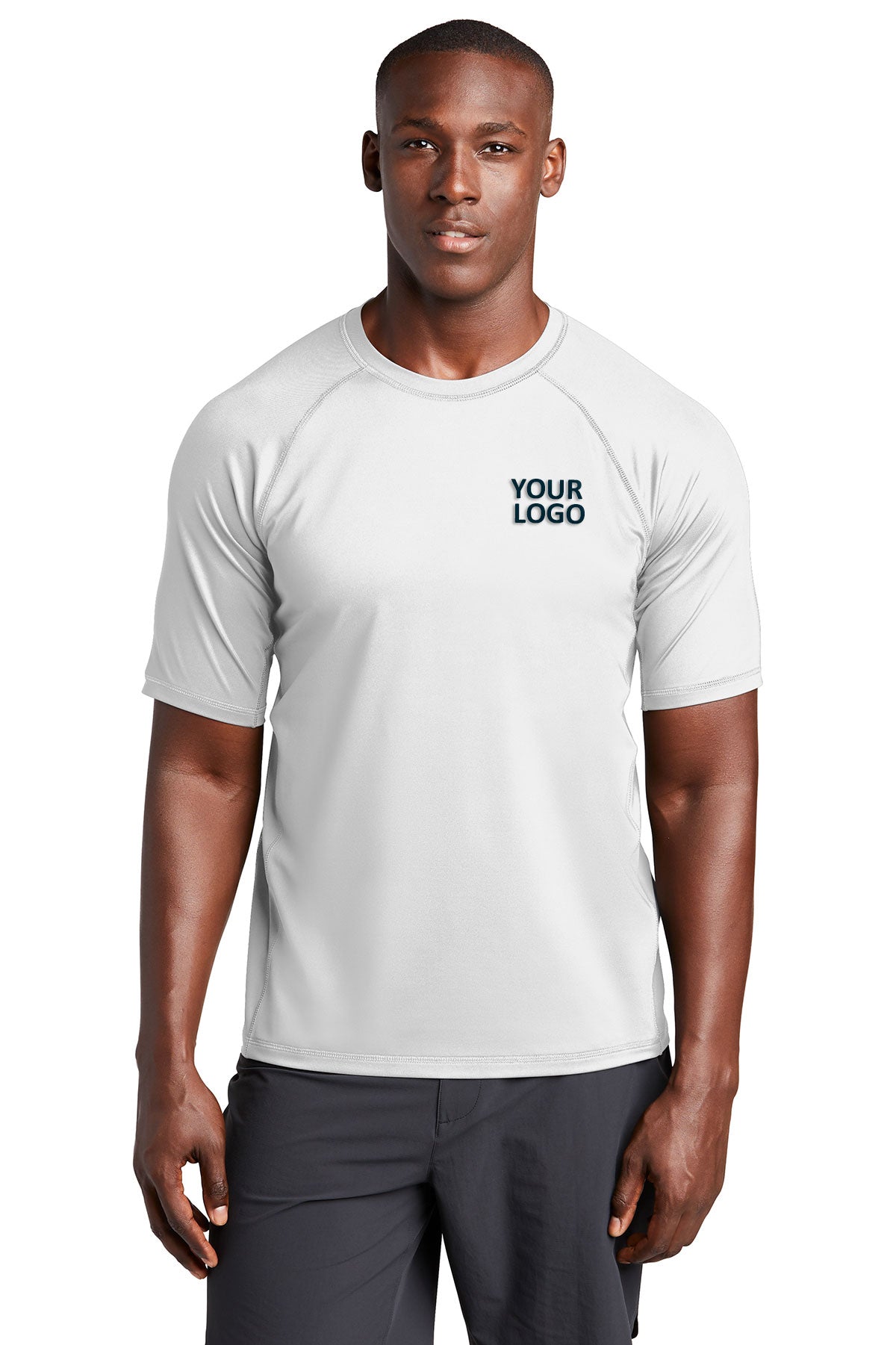 Sport-Tek White ST470 custom embroidered polo shirts