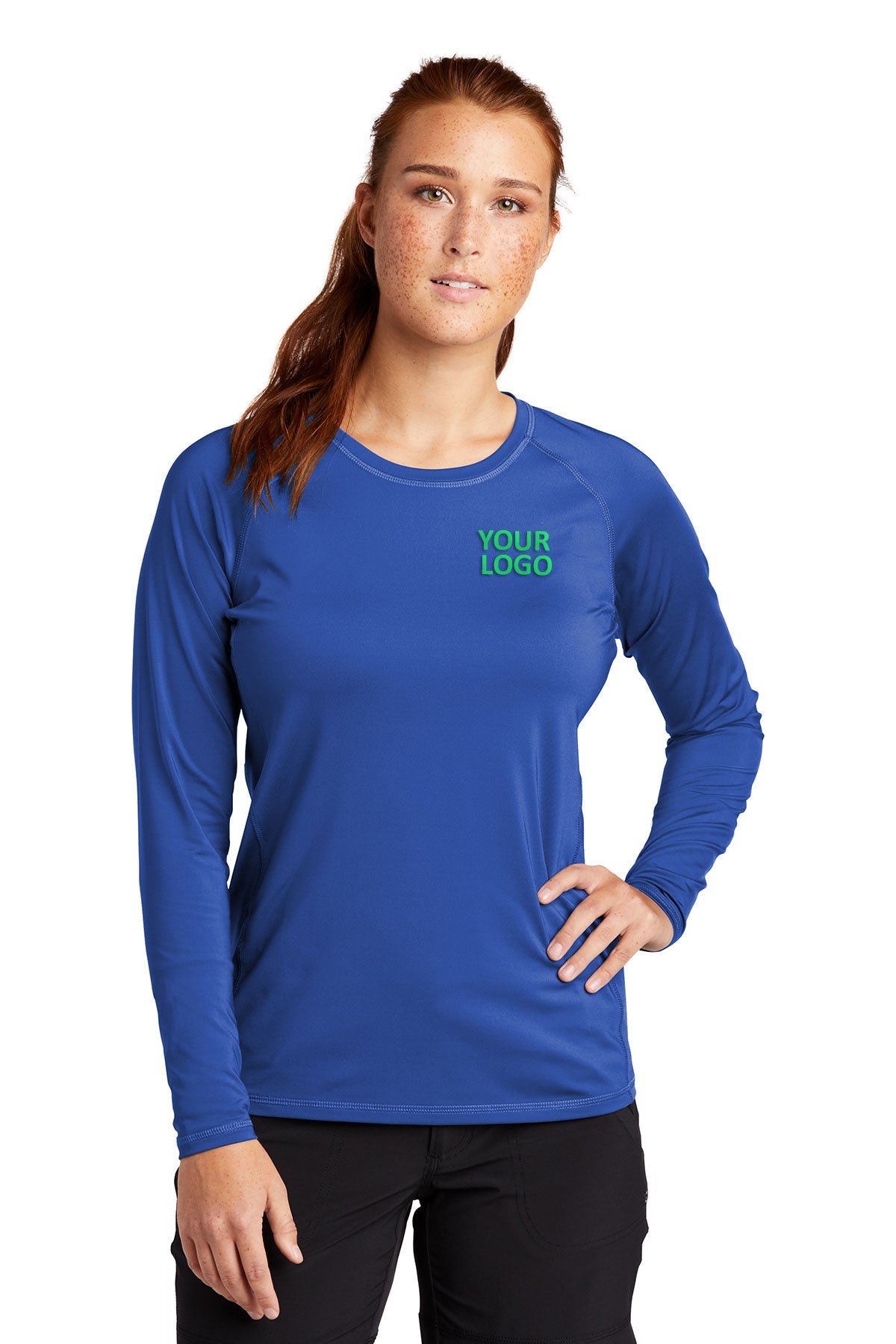 Sport-Tek True Royal LST470LS custom embroidered polo shirts