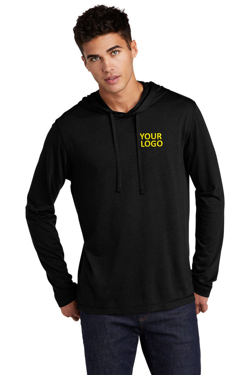 Sport-Tek Ladies PosiCharge Tri-Blend Wicking Customized Long Sleeve Hoodies, Black Triad Solid