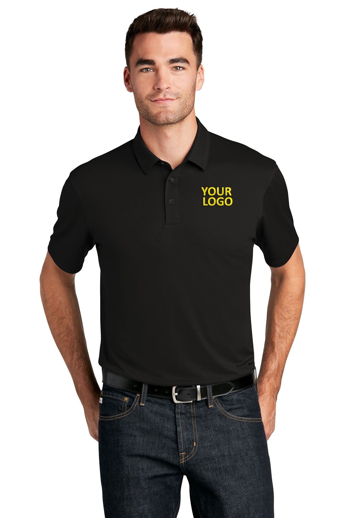 Port Authority UV Choice Pique Customized Polos, Black