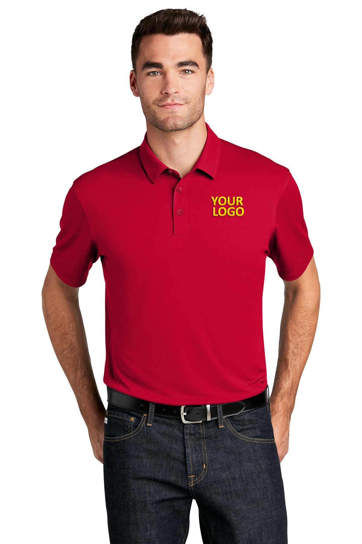 Port Authority UV Choice Pique Customized Polos, Rich Red
