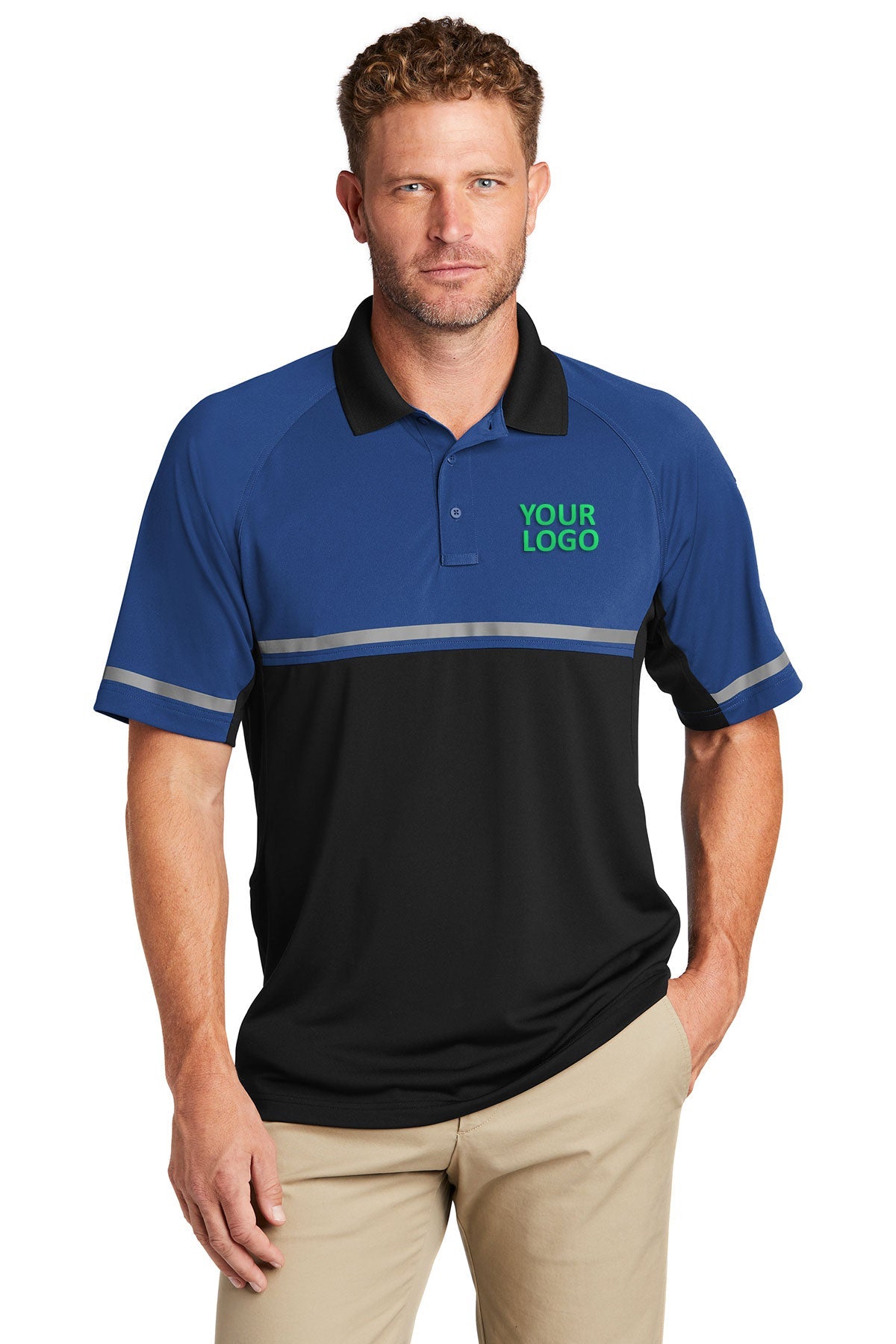 CornerStone Select Lightweight Snag-Proof Enhanced Visibility Polo CS423 Royal/ Black