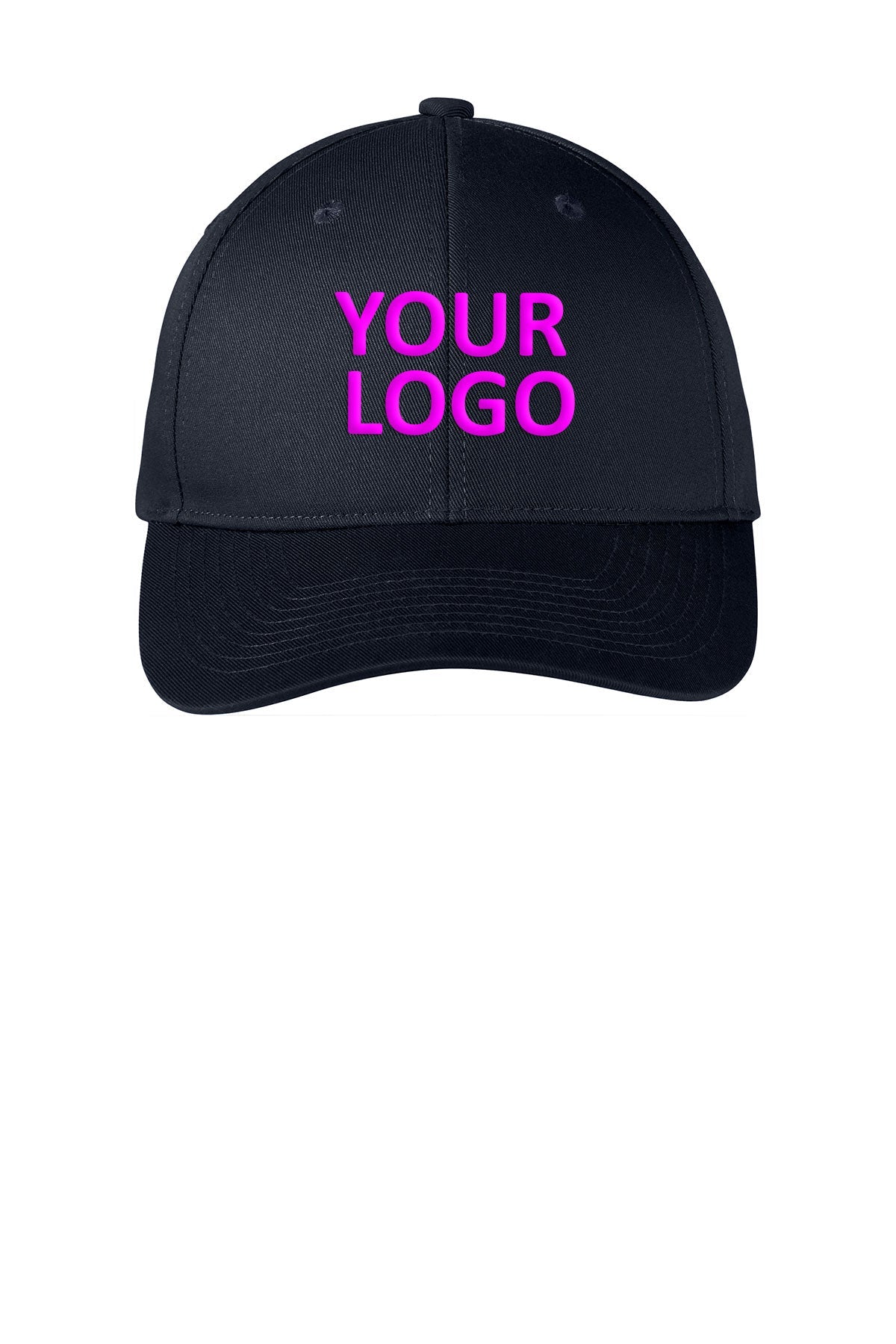 Port Authority Snapback Fine Twill Custom Caps, Navy