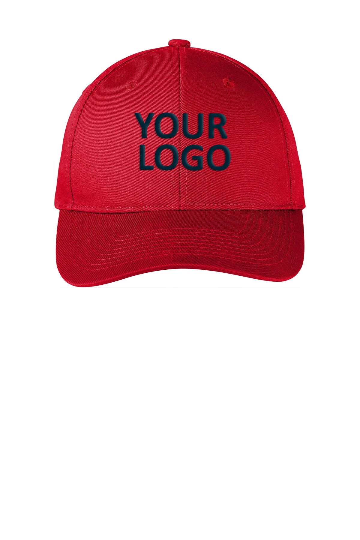 port authority snapback fine twill cap c801 red