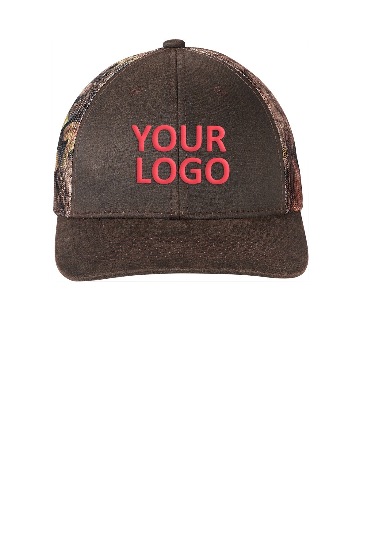 Port Authority Pigment Print Camouflage Mesh Back Branded Caps, Mossy OakBreak Up Country/ Brown