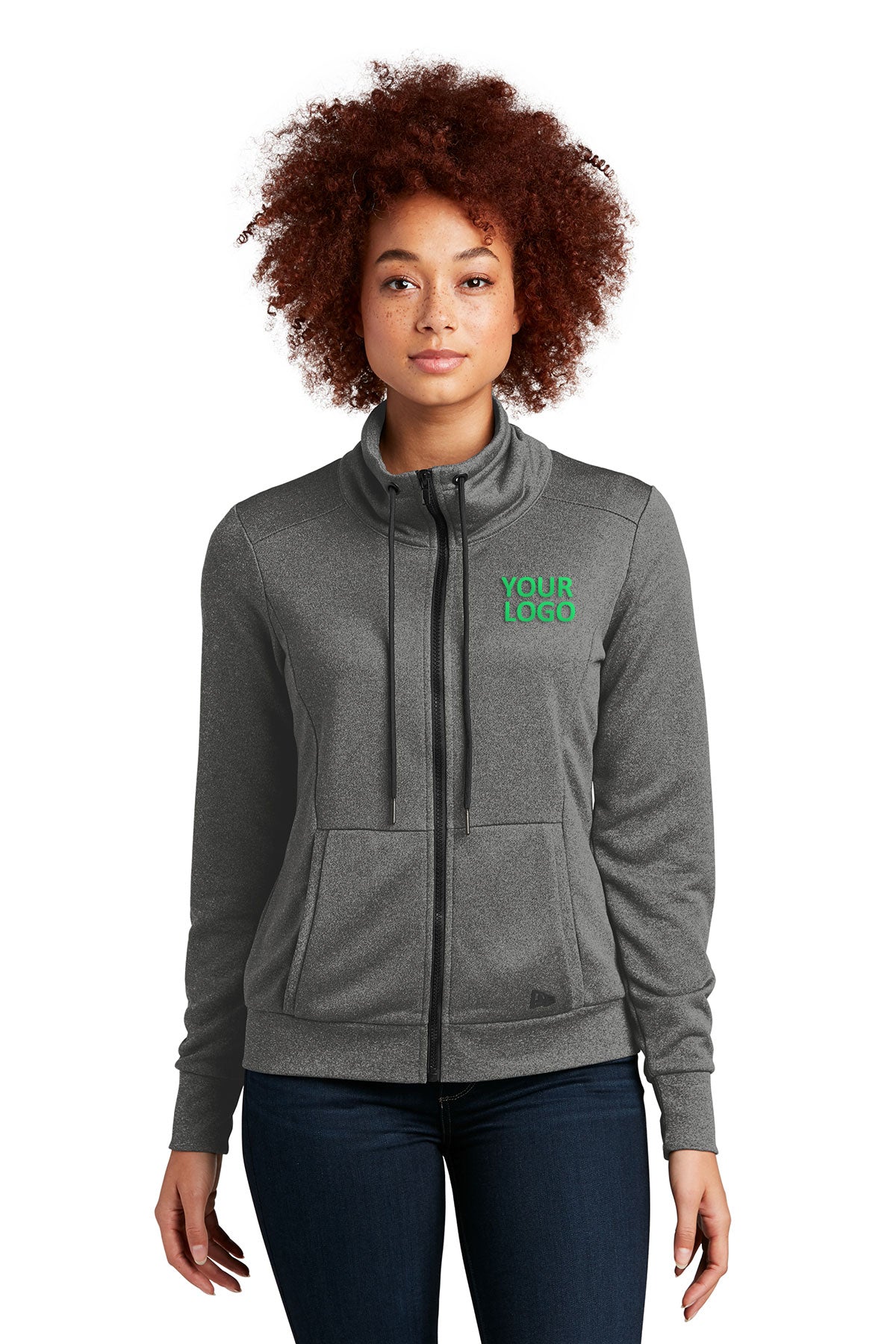 New Era Ladies Performance Terry Full-Zip Customized Jackets, Graphite Heather