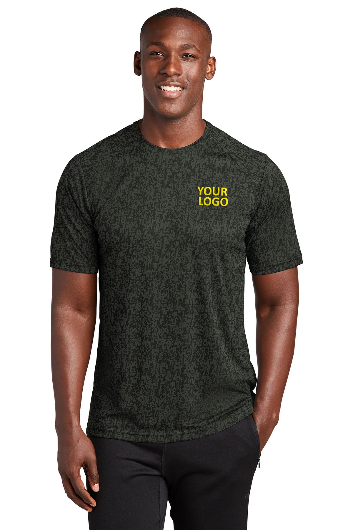 sport-tek digi camo tee st460 black