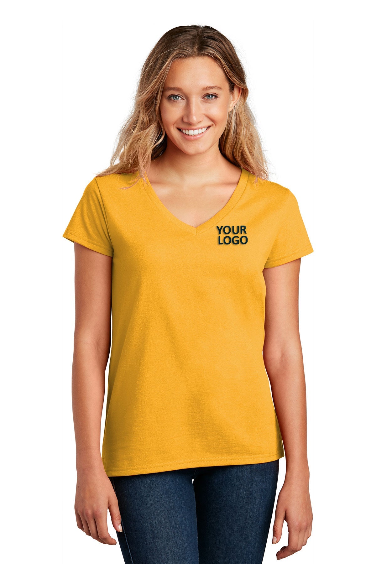 district women re-tee v-neck dt8001 maize yellow