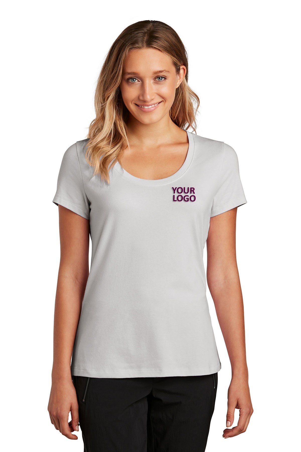 district women flex scoop neck tee dt7501 silver mist