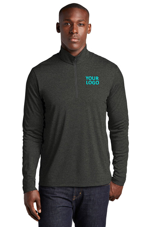 Sport-Tek Ladies Endeavor Customized 1/4-Zip Pullovers, Black Heather