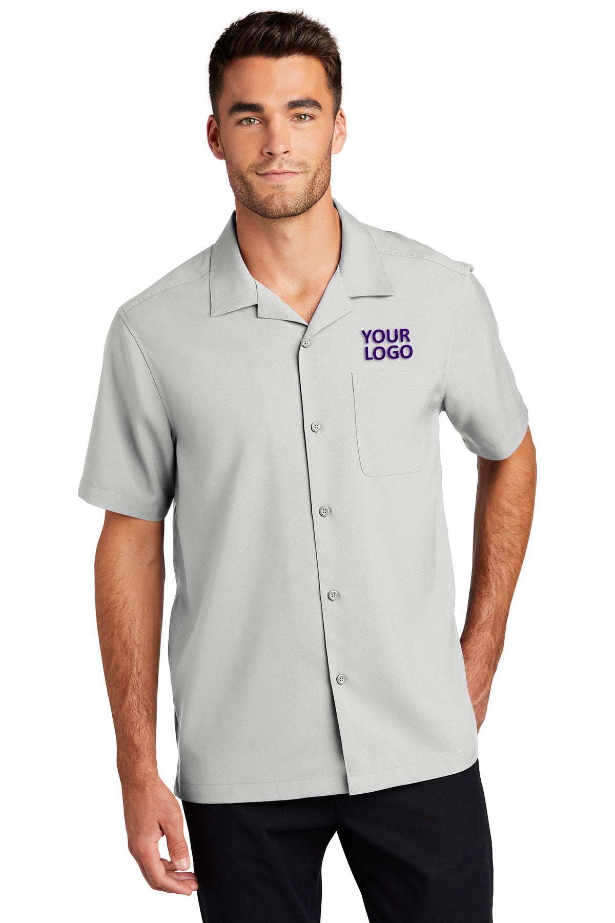Port Authority Silver W400 logo shirts