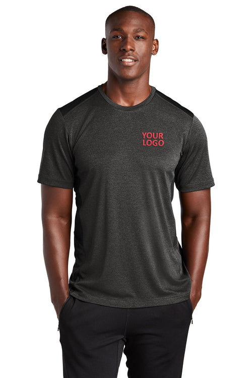 Sport-Tek Ladies Custom Endeavor Tee's, Black Heather/Black