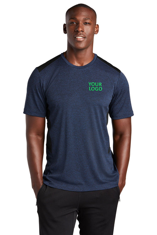 Sport-Tek Ladies Custom Endeavor Tee's, Dark Royal Heather/Black