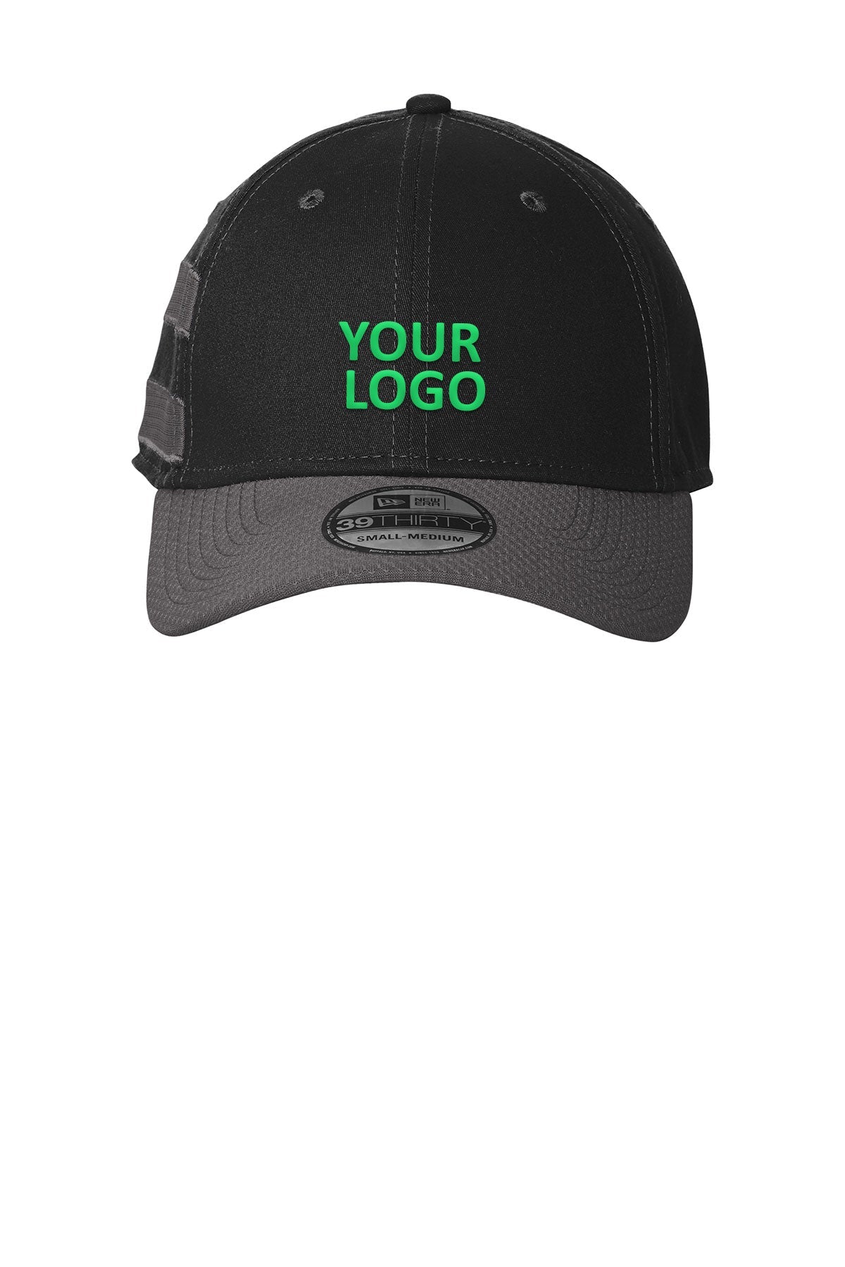 New Era Stretch Cotton Striped Custom Caps, Black Graphite