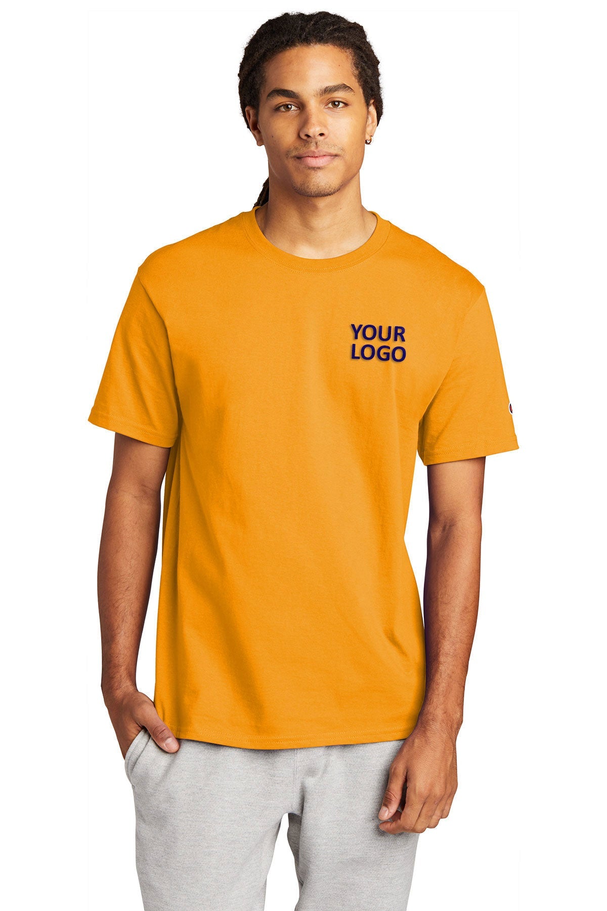 champion heritage jersey tee t425 s gold