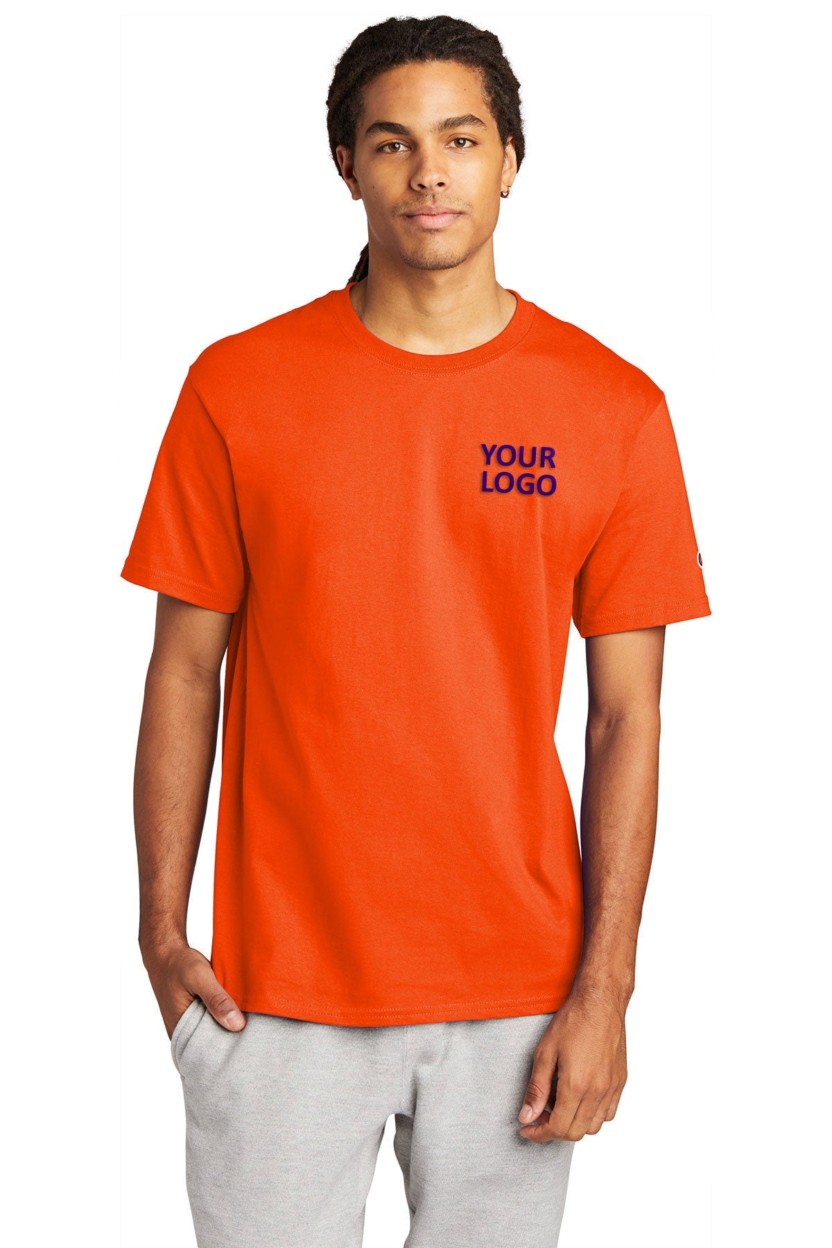 champion heritage jersey tee t425 s orange