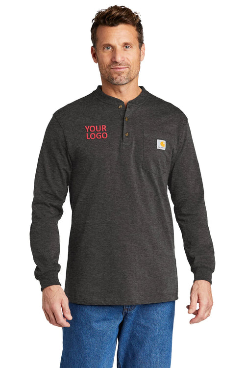 Carhartt Henley Custom T-Shirts, Carbon Heather