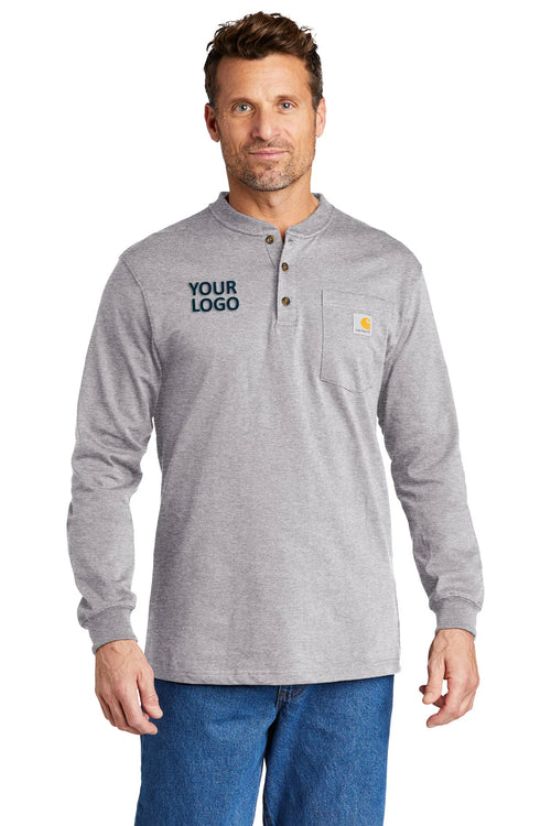 Carhartt Henley Custom T-Shirts, Heather Grey