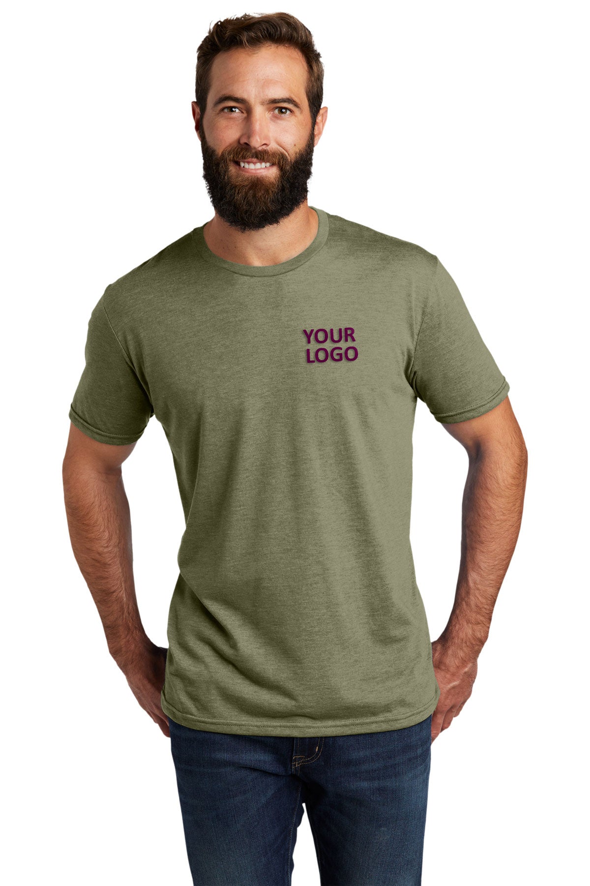 Allmade Unisex Tri-Blend Customized Tee, Olive You Green [The Dap Project]