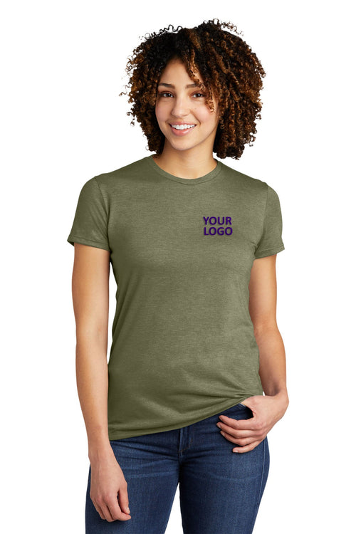 Allmade Unisex Tri-Blend Custom V-Neck Tee, Olive You Green