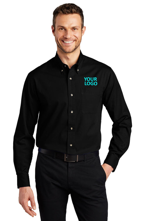Port Authority Tall Branded Twill Shirts, Black