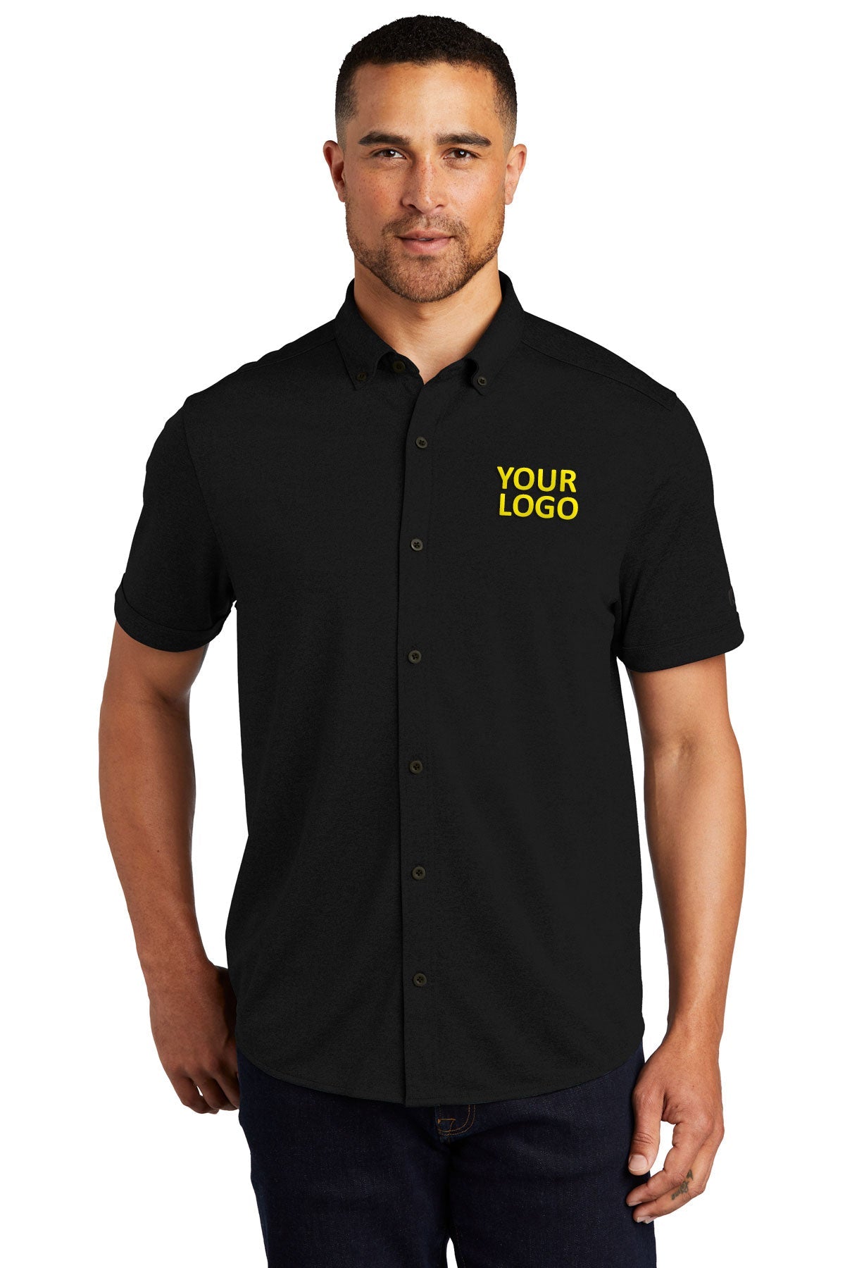 OGIO Gravitate Custom Button Down Shirts, Blacktop [Winners Circle Group]