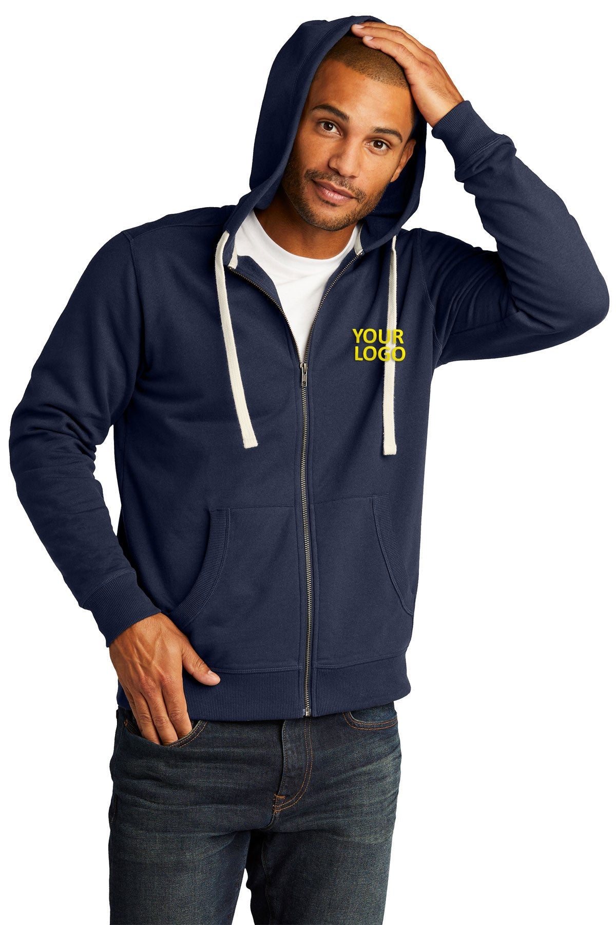 District DT8100 True Navy custom dri fit sweatshirts