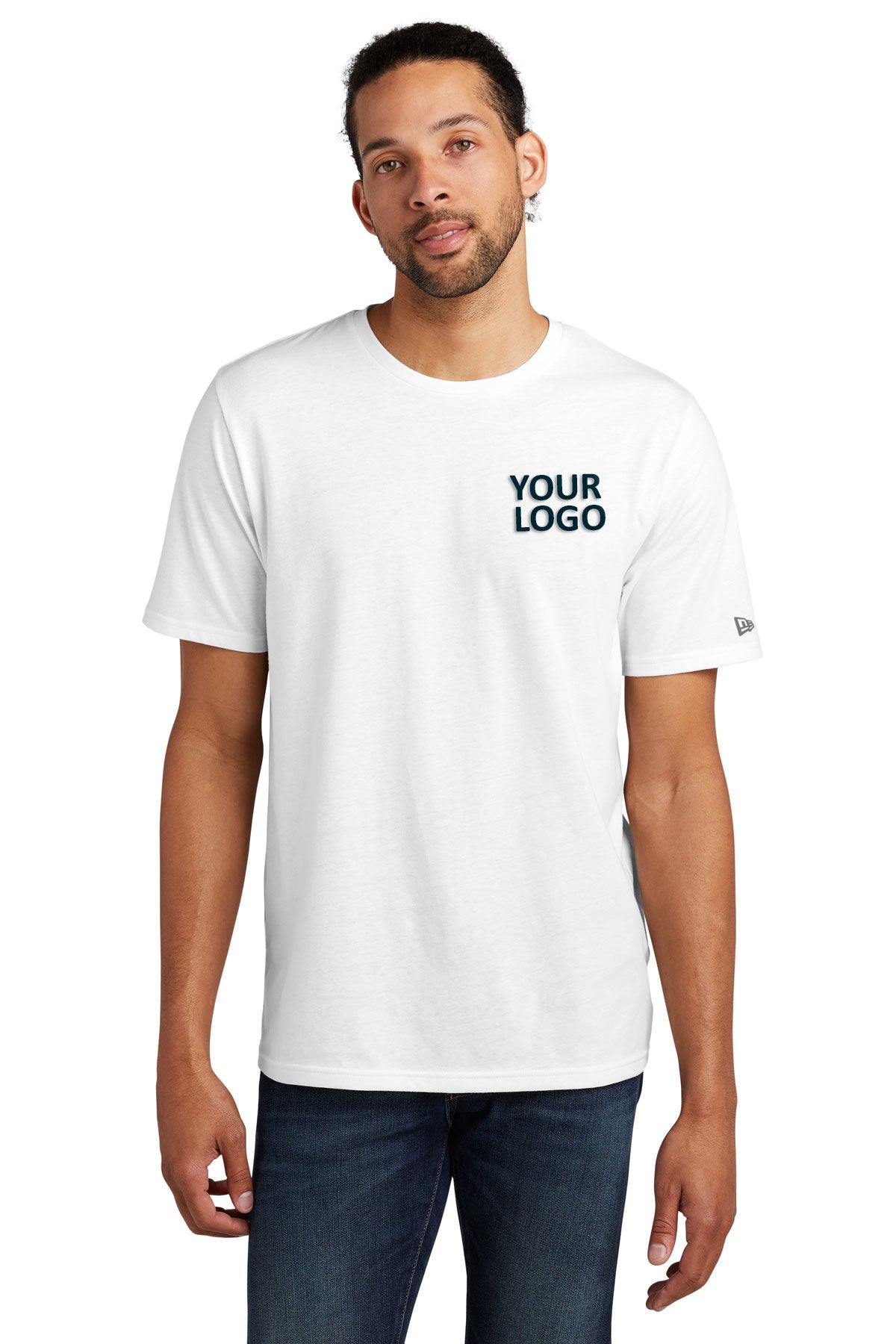 New Era Tri-Blend Custom Printed Tee's, Fan White Solid
