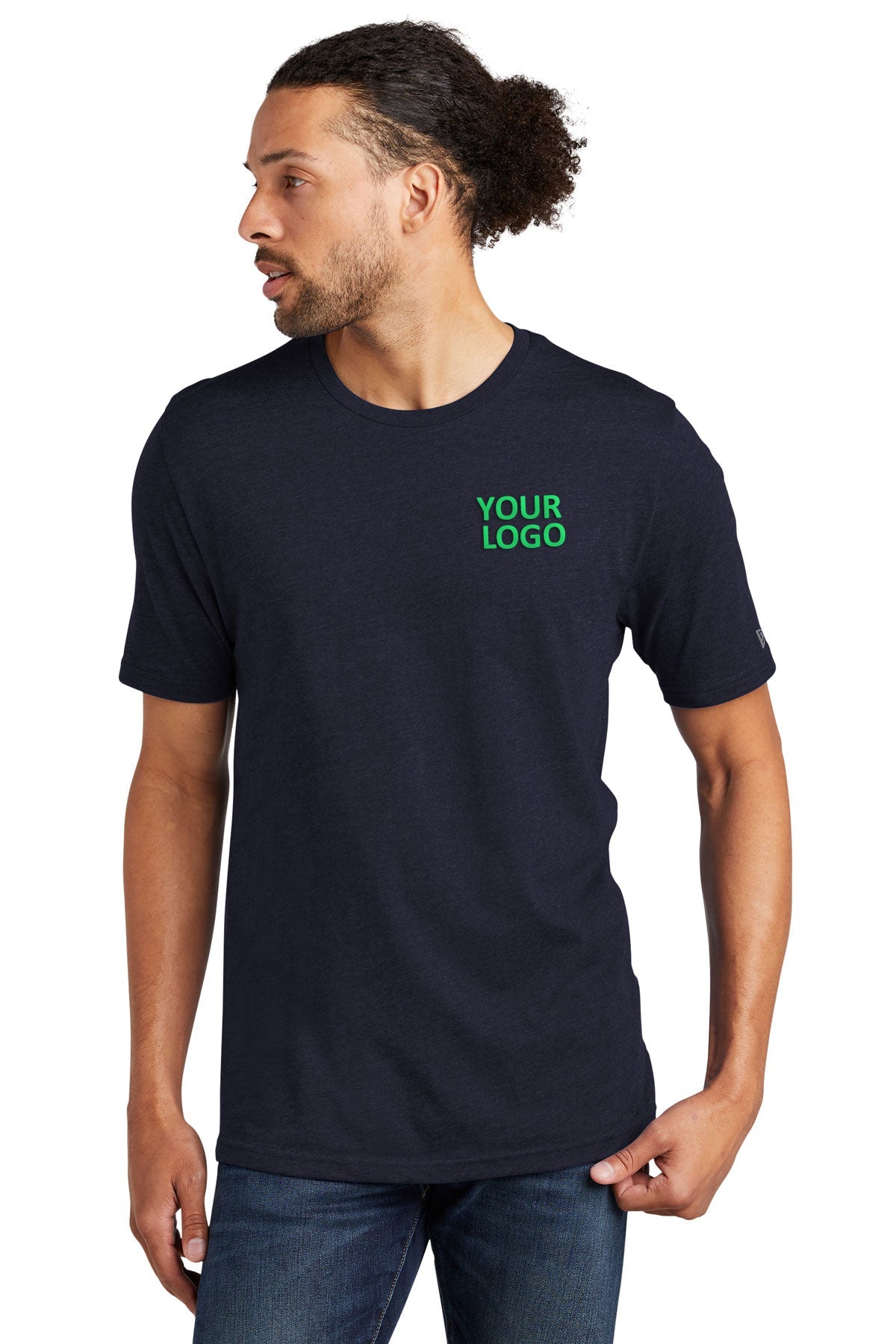 New Era Tri-Blend Custom Printed Tee's, True Navy