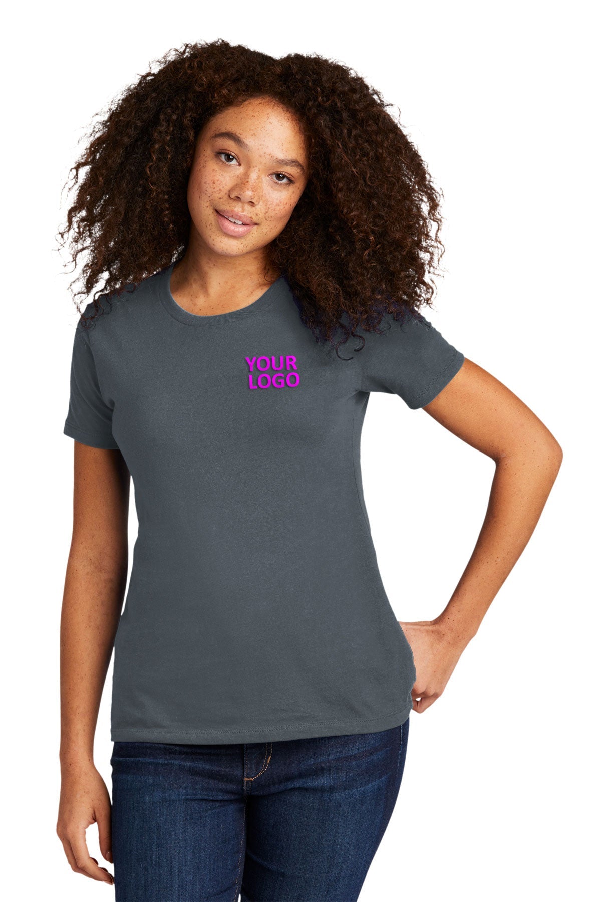 Next Level Women's Cotton Boyfriend Custom Tee's, Indigo