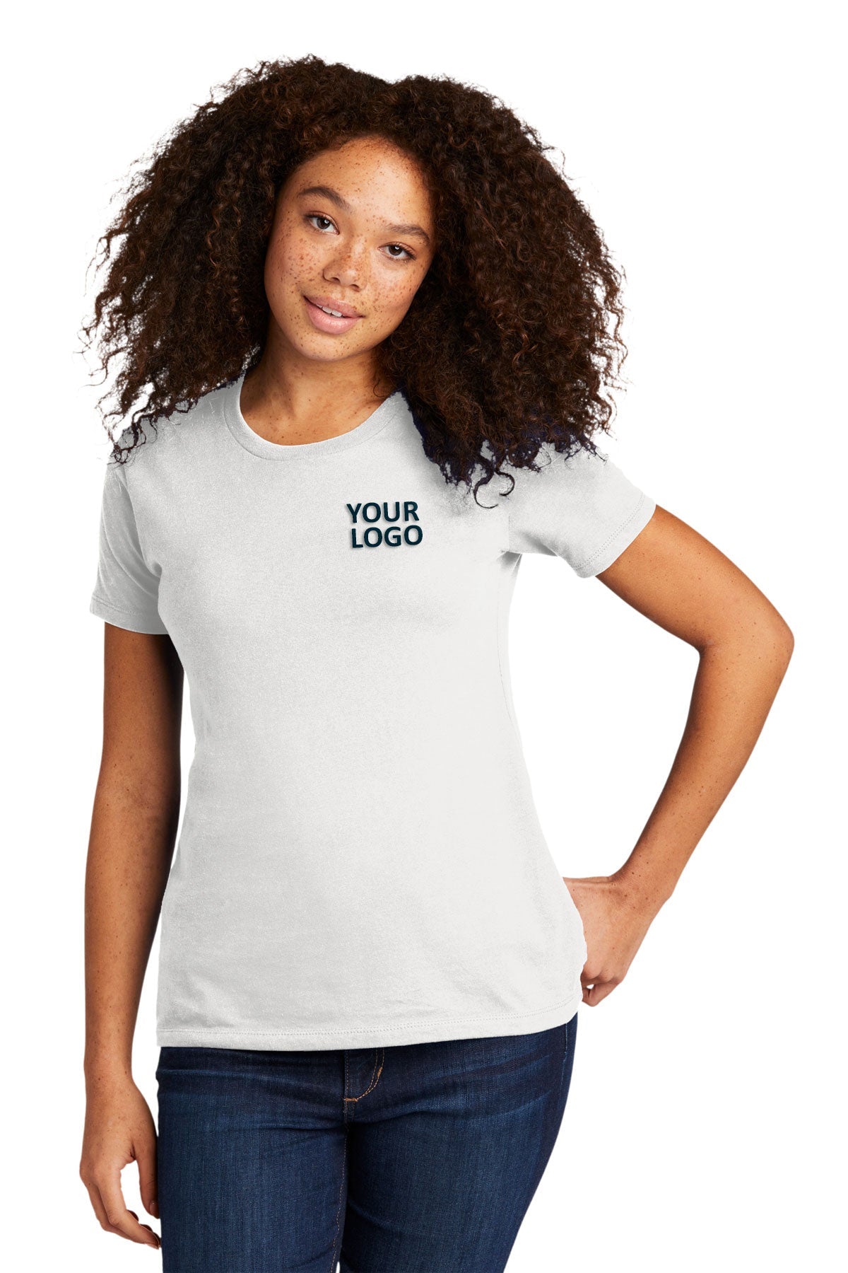 Next Level Women's Cotton Boyfriend Custom Tee's, White