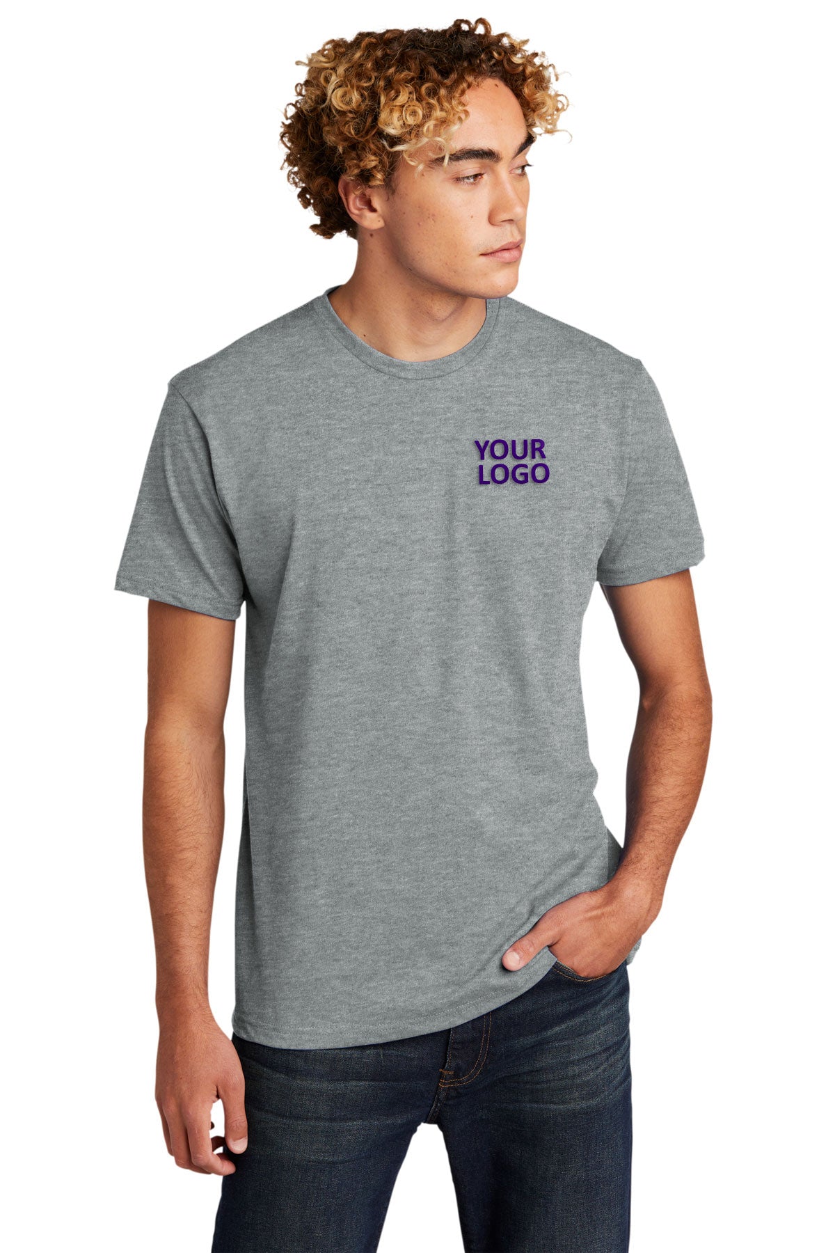 Next Level Unisex CVC Customized T-Shirts, Dark Heather Gray