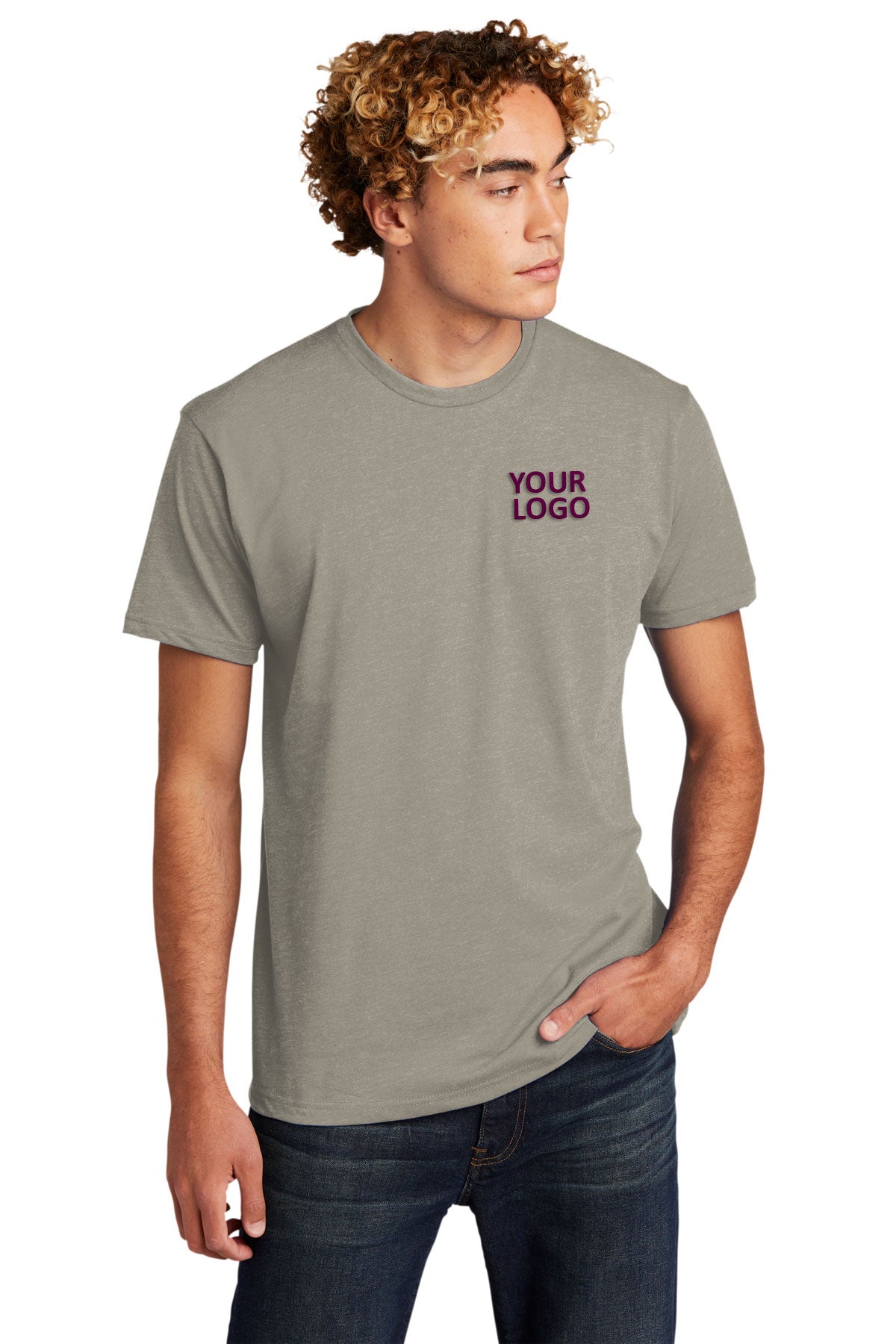 Next Level Unisex CVC Customized T-Shirts, Stone Gray