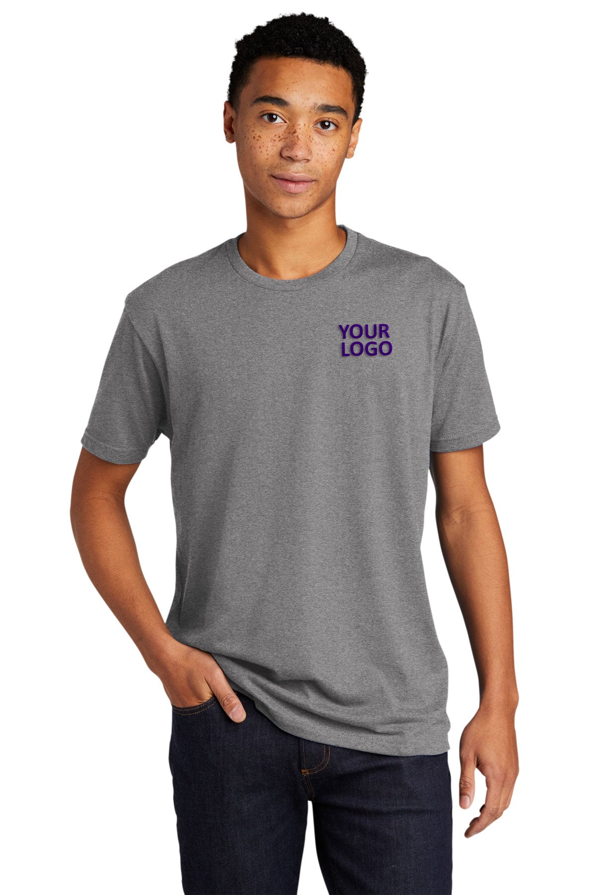 Next Level Unisex CVC Sueded Branded Tee's, Dark Heather Gray