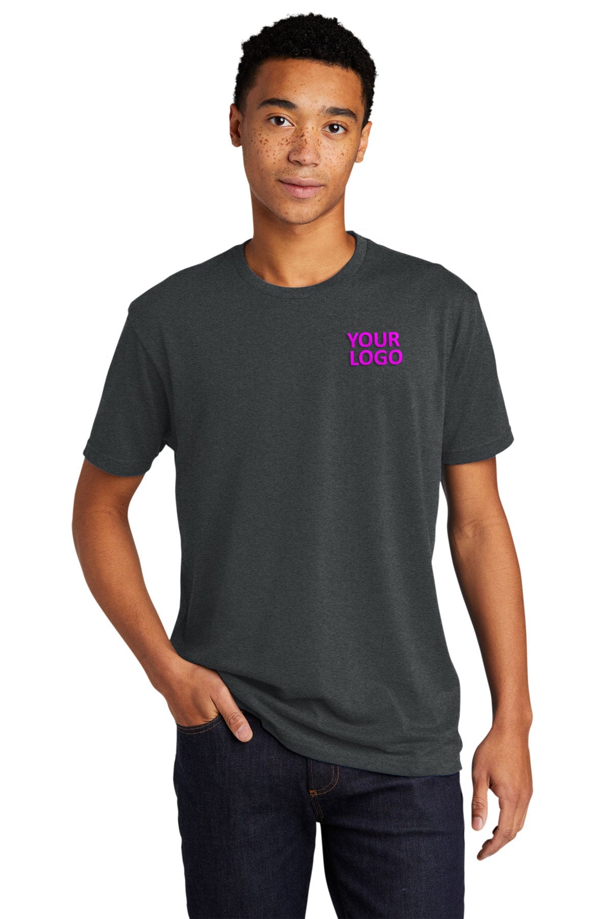 Next Level Unisex CVC Sueded Branded Tee's, Heather Metal