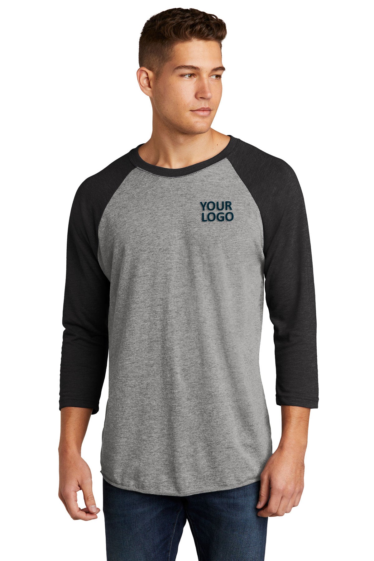 Next Level 3/4-Sleeve Custom Raglan Tee's, Vintage Black/ Pure Heather