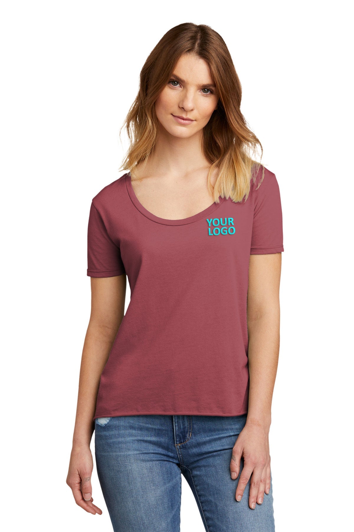 Next Level Women's Festival Scoop Neck Branded T-Shirts, Smoked Paprika