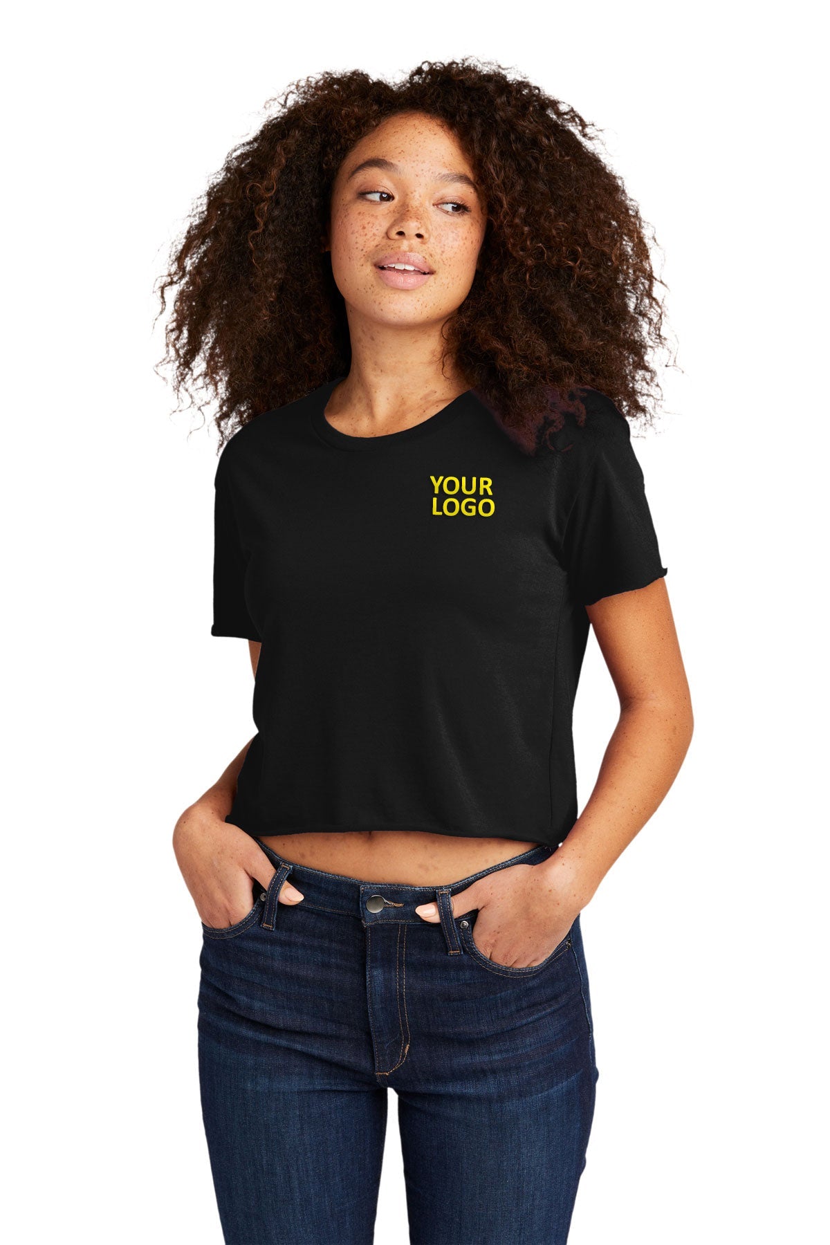 Next Level Women's Festival Cali Crop Custom Tee's, Black