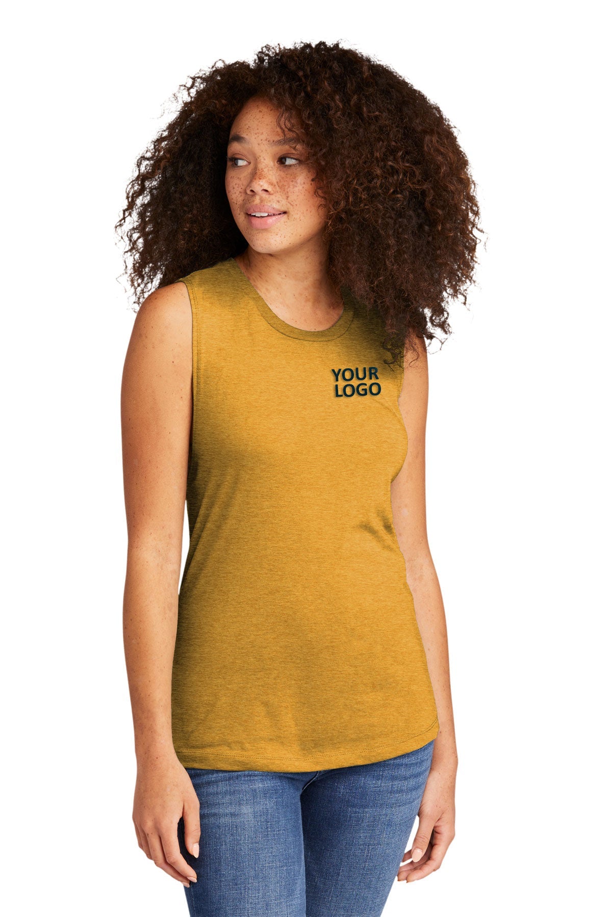 Next Level Women's Festival Customized Tank Tops, Antique Gold