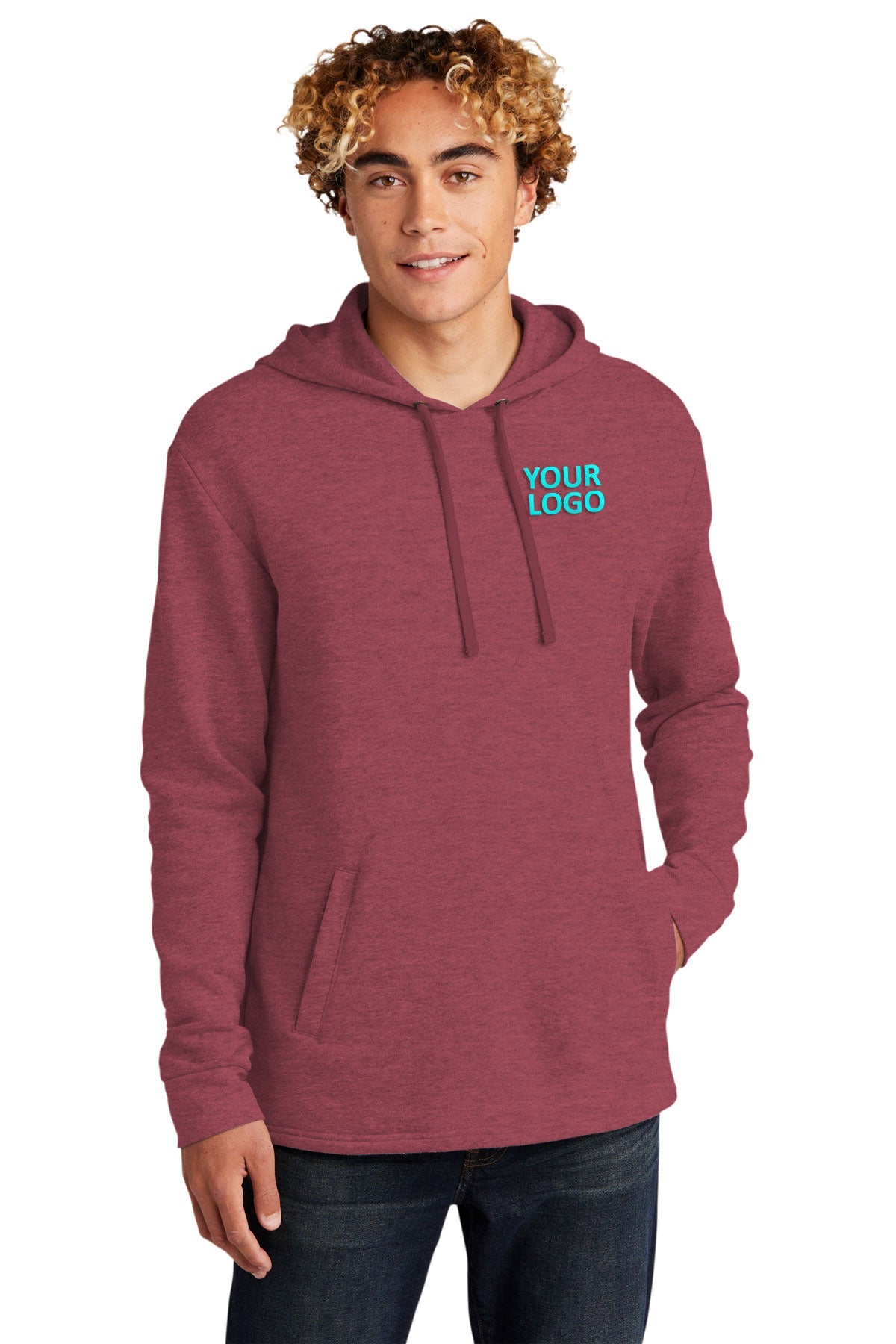 custom embroidered sweatshirts Next Level Heather Cardinal NL9300