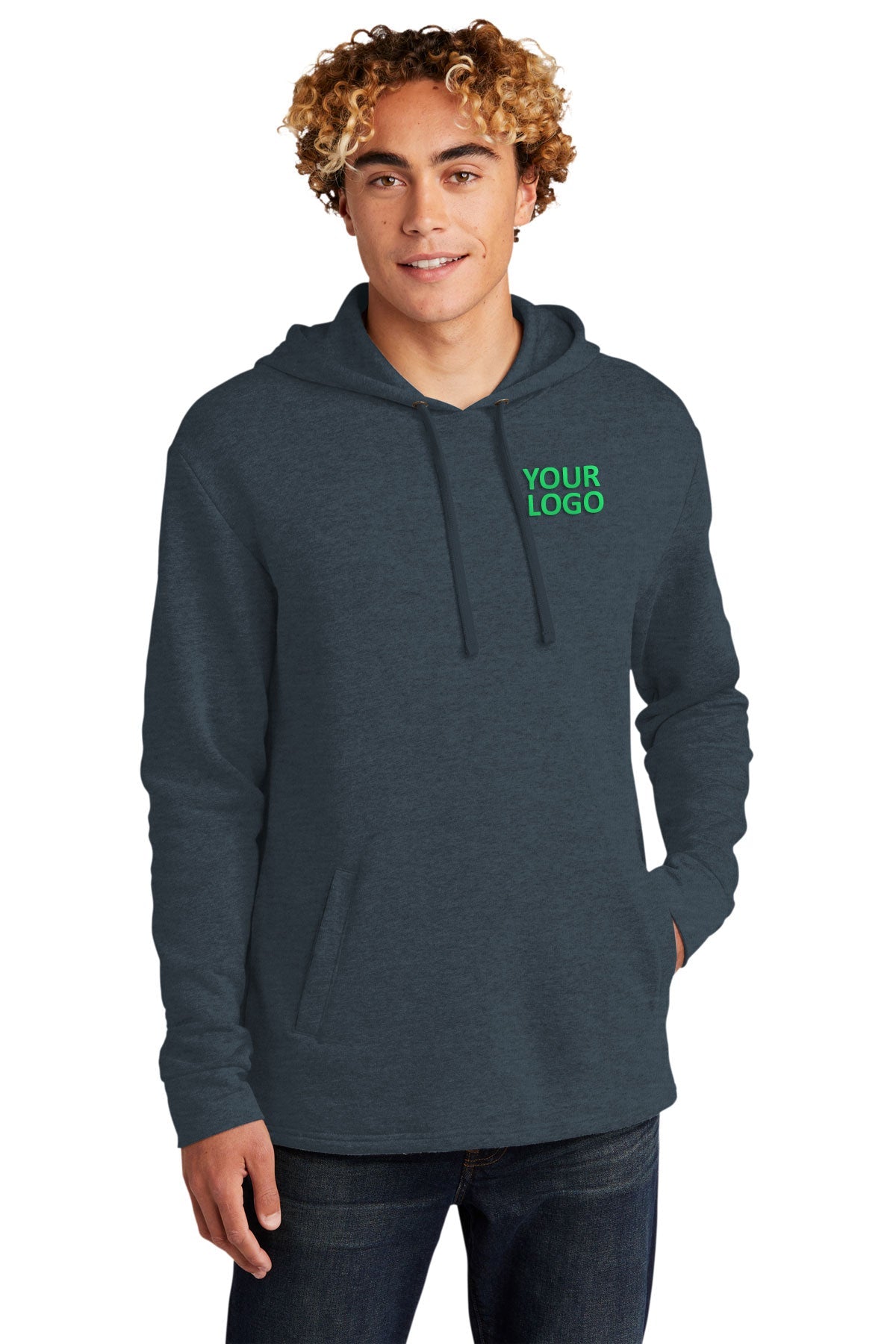 custom embroidered sweatshirts Next Level Heather Midnight Navy NL9300