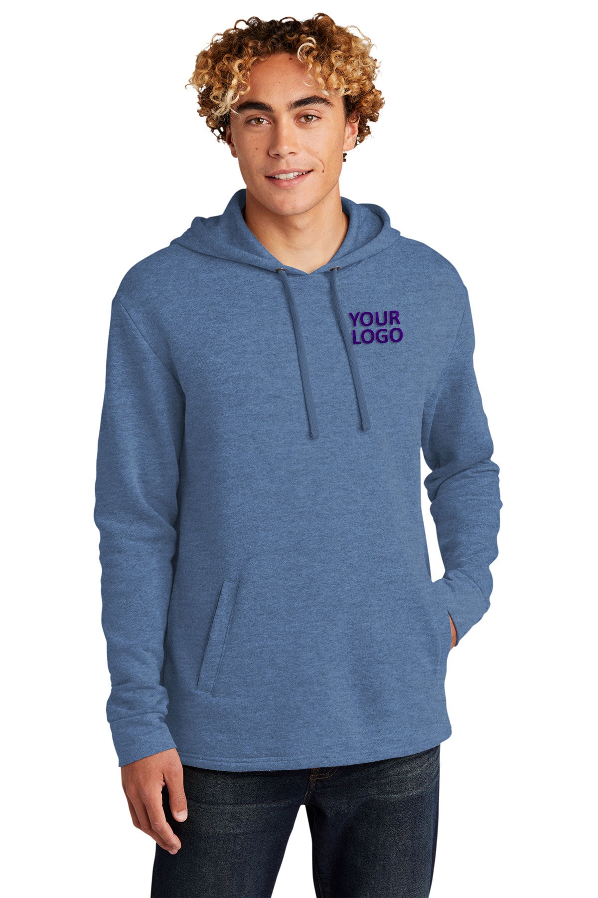 custom embroidered sweatshirts Next Level Heather Bay Blue NL9300