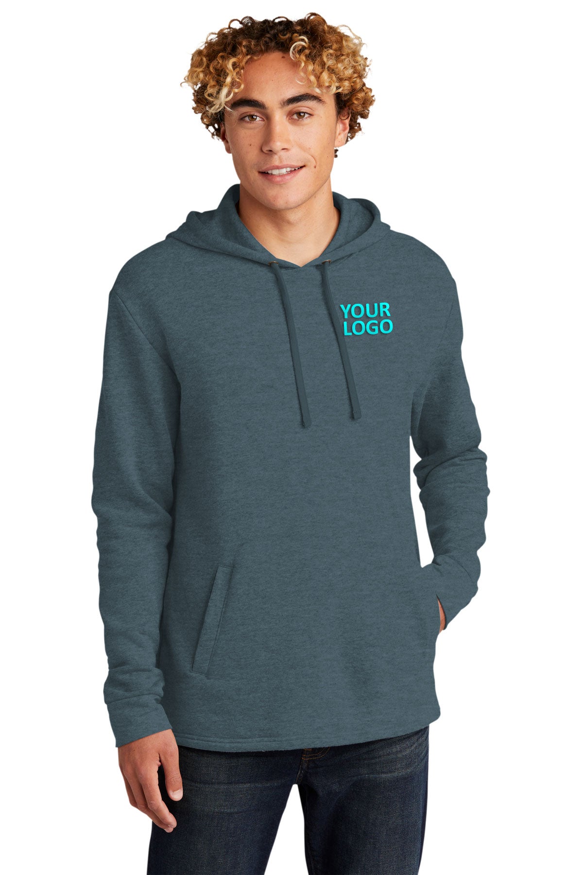 custom embroidered sweatshirts Next Level Heather Slate Blue NL9300
