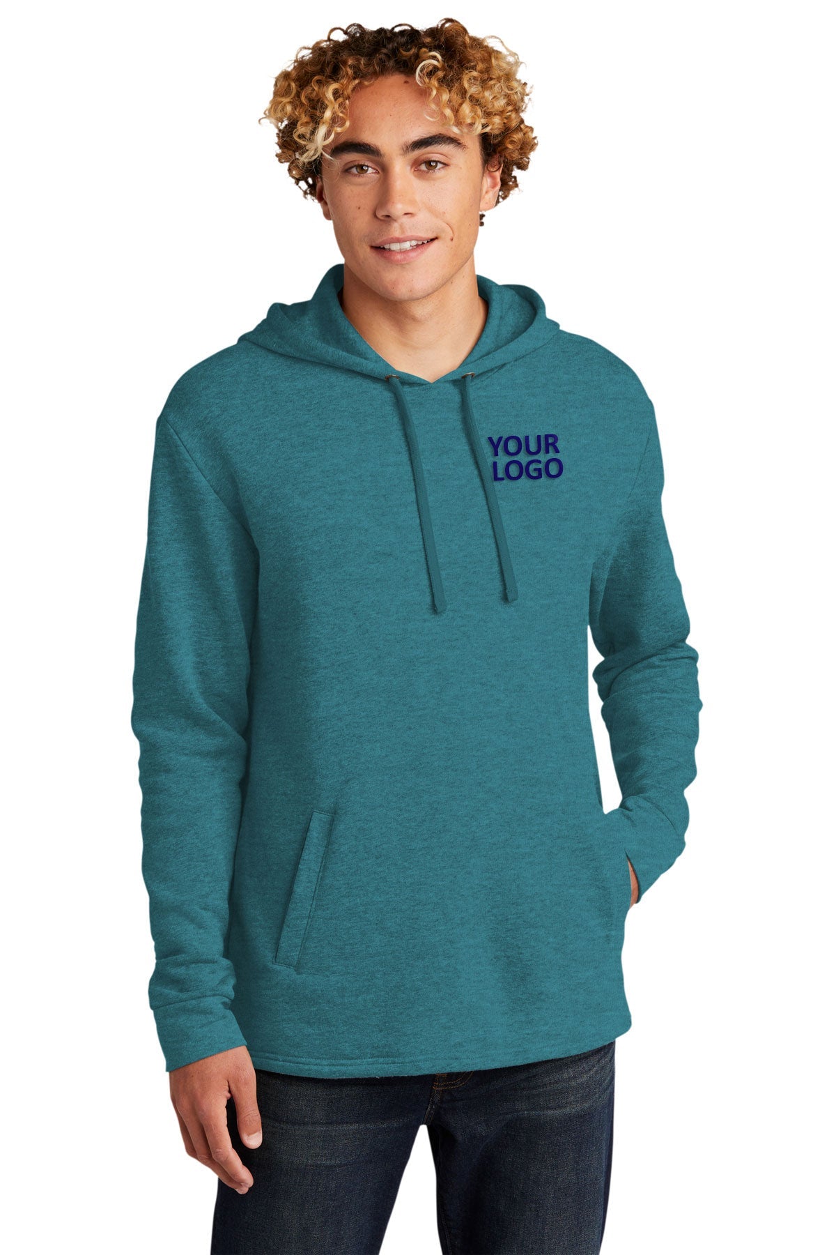 custom embroidered sweatshirts Next Level Heather Teal NL9300