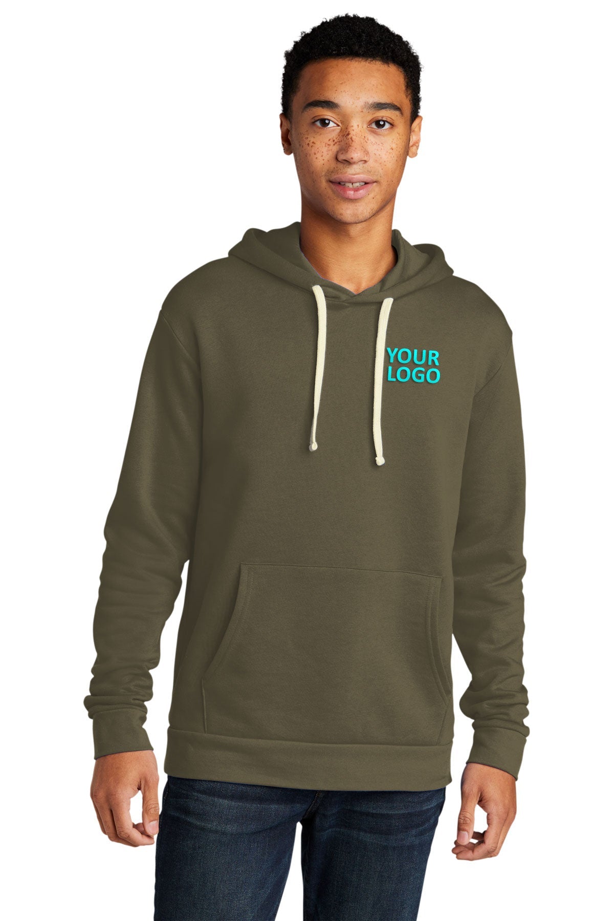 custom sweatshirts with logo Next Level Military Green NL9303